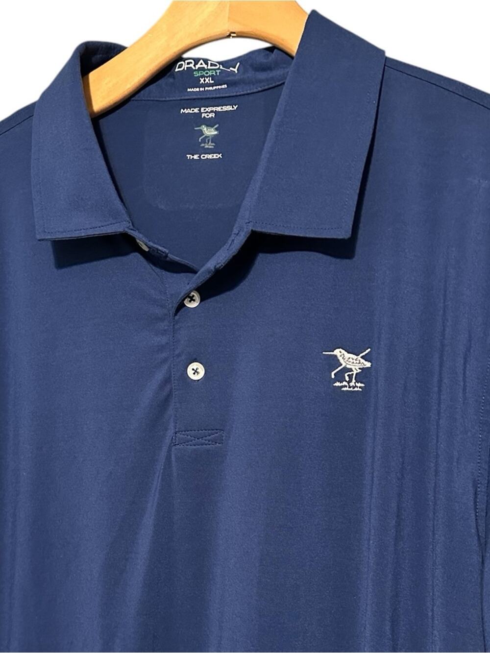 B. Draddy Sport for Creek Club Men’s XXL Navy Blue Performance Polo Golf Shirt